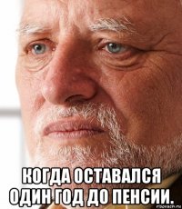  когда оставался один год до пенсии.