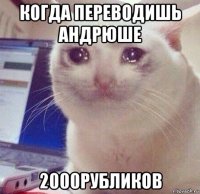 когда переводишь андрюше 2000рубликов