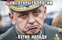 уже открыто просим - путин, напади