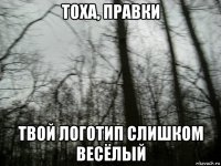 тоха, правки твой логотип слишком весёлый