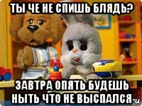 ты че не спишь блядь? завтра опять будешь ныть что не выспался