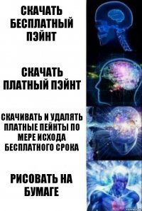 скачать бесплатный пэйнт скачать платный пэйнт скачивать и удалять платные пейнты по мере исхода бесплатного срока рисовать на бумаге