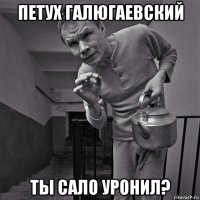 петух галюгаевский ты сало уронил?