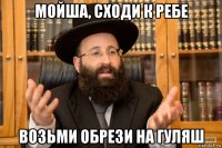 мойша, сходи к ребе возьми обрези на гуляш