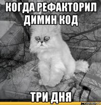когда рефакторил димин код три дня