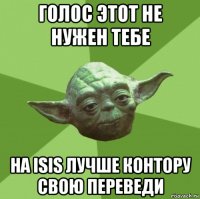 голос этот не нужен тебе на isis лучше контору свою переведи