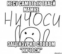 несу самотык тваей мамке зацензурил словом "ничоси"