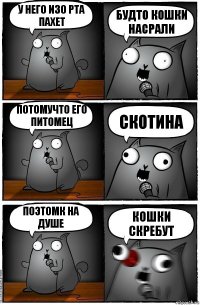 У него изо рта пахет Будто кошки насрали Потомучто его питомец сКотина Поэтомк на душе Кошки скребут