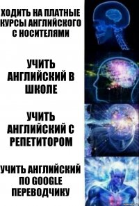 Ходить на платные курсы английского с носителями Учить английский в школе Учить английский с репетитором Учить английский по Google переводчику