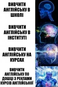 вивчити англійську в школі вивчити англійську в інституті вивчити англійську на курсах вивчити англійську по дошці з реклами курсів англійської