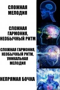 Сложная мелодия сложная гармония, необычный ритм Сложная гармония, необычный ритм, уникальная мелодия непрямая бочка