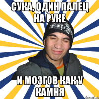сука, один палец на руке и мозгов как у камня