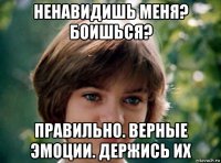 ненавидишь меня? боишься? правильно. верные эмоции. держись их