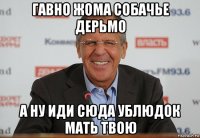 гавно жома собачье дерьмо а ну иди сюда ублюдок мать твою