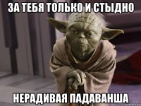 за тебя только и стыдно нерадивая падаванша