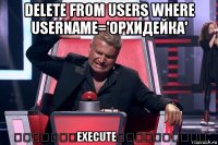 delete from users where username='орхидейка'      ‎‏execute    ‌‌‍‍‎‏