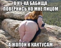 а ну-ка бабища повернись ко мне лицом а жопой к кактусам