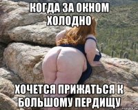 когда за окном холодно хочется прижаться к большому пердищу