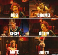 KDE! Gnome! XFCE! KDE!!! Mate Unity!