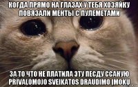 когда прямо на глазах у тебя хозяйку повязали менты с пулеметами за то что не платила эту песду ссаную privalomojo sveikatos draudimo įmokų