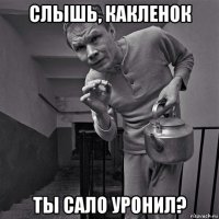 слышь, какленок ты сало уронил?