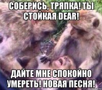 соберись, тряпка! ты стойкая dear! дайте мне спокойно умереть! новая песня!
