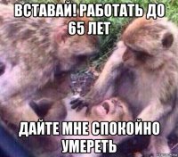 вставай! работать до 65 лет дайте мне спокойно умереть