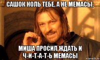 сашок ноль тебе, а не мемасы, миша просил ждать и ч-и-т-а-т-ь мемасы