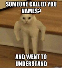 someone called you names? and went to understand