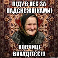піду в лес за падснєжніками! вовчиці вихадітєє!!!