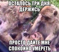 осталось три дня, держись просто дайте мне спокойно умереть