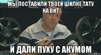 мы поставили твоей шилке тату на вит и дали пуху с акумом