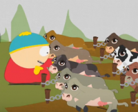 Создать мем Cartman и телята