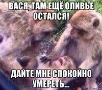 вася, там ещё оливье остался! дайте мне спокойно умереть...