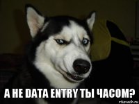 А не Data entry ты часом?