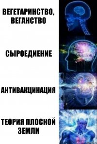 вегетаринство, веганство сыроедиение антивакцинация теория плоской земли