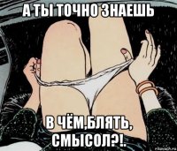 а ты точно знаешь в чём,блять, смысол?!.