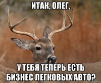 итак, олег, у тебя теперь есть бизнес легковых авто?