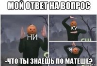 мой ответ на вопрос -что ты знаешь по матеше?