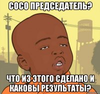 сосо председатель? что из этого сделано и каковы результаты?