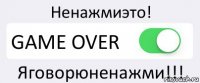 Ненажмиэто! GAME OVER Яговорюненажми!!!