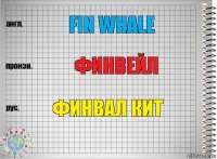 Fin whale Финвейл Финвал кит