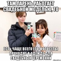 там парень работает свадебной моделью, то есть чаще всего его фотосеты проходят в одежде для свадебных церемоний