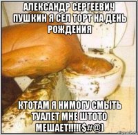 александр сергеевич пушкин я сел торт на день рождения ктотам я нимогу смыть туалет мне штото мешает!!!!($#@)