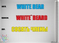 White Bear White`beard Сосать члены