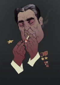 Создать мем Брежнев