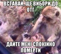 вставай, ще вибори до отг дайте мені спокійно померти