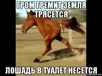 гром гремит земля трясется лошадь в туалет несется