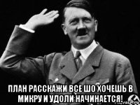  план расскажи все шо хочешь в микру и удоли начинается!