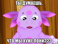 ты думаешь, что мы хуже пони???